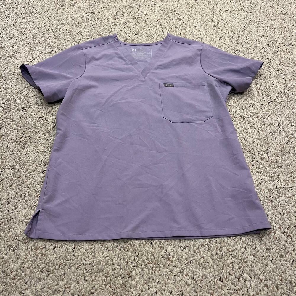 Figs Catarina Scrub Top M Short Sleeve Lavender Workwear Healthcare Casual